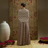 Beige Boho Stripe Noor Jacket Set