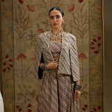 Beige Boho Stripe Noor Jacket Set