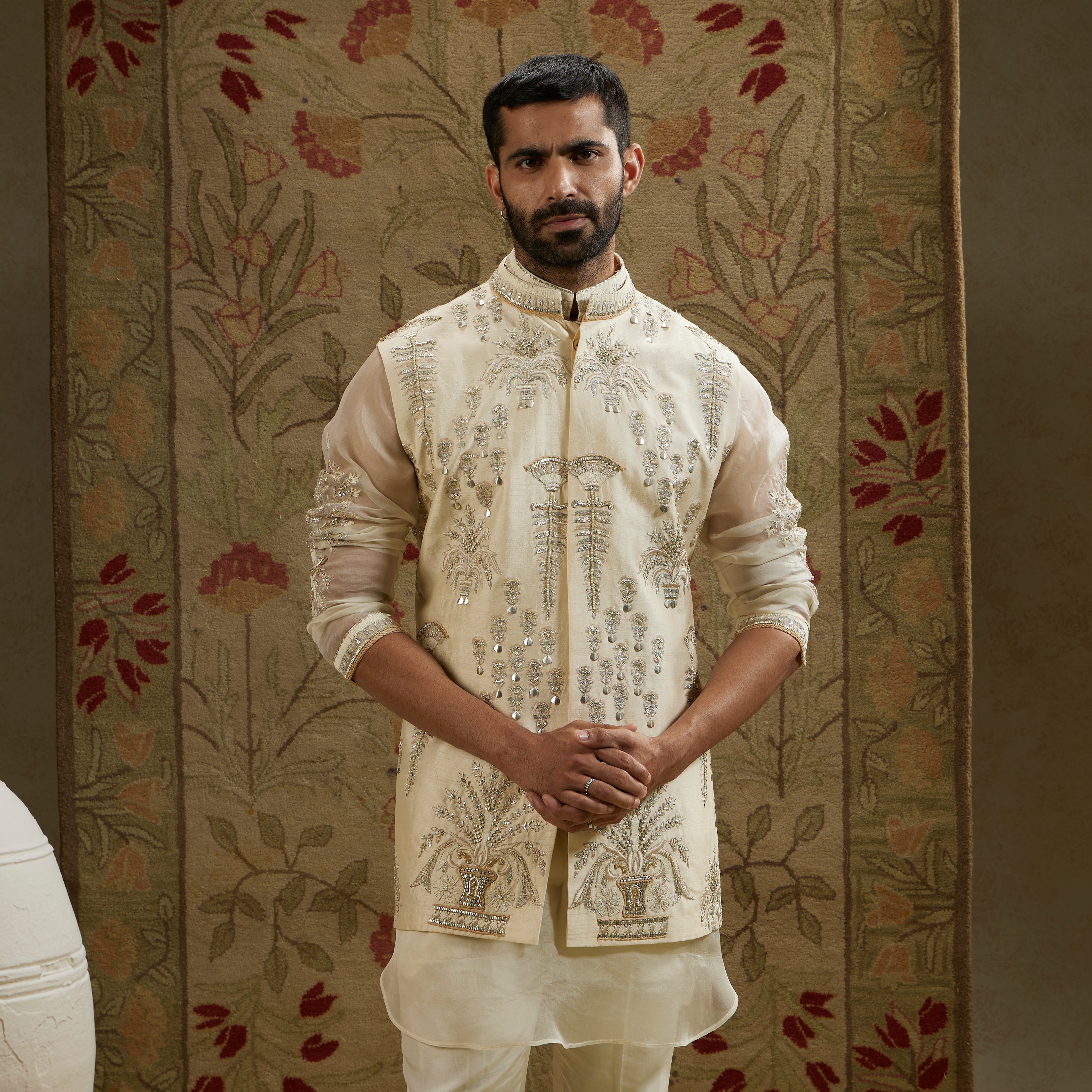 Magnolia Embellished Bundi