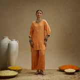 Orange Embellished Tunic Set