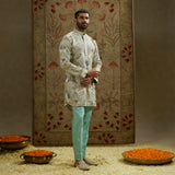 Teal Blue Embellished Kurta Set