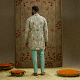 Teal Blue Embellished Kurta Set