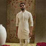 Magnolia Cream Sequin Cut-Dana Lucknowi Kurta Set
