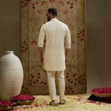 Magnolia Cream Sequin Cut-Dana Lucknowi Kurta Set