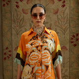 Orange Mask Print Coord Set