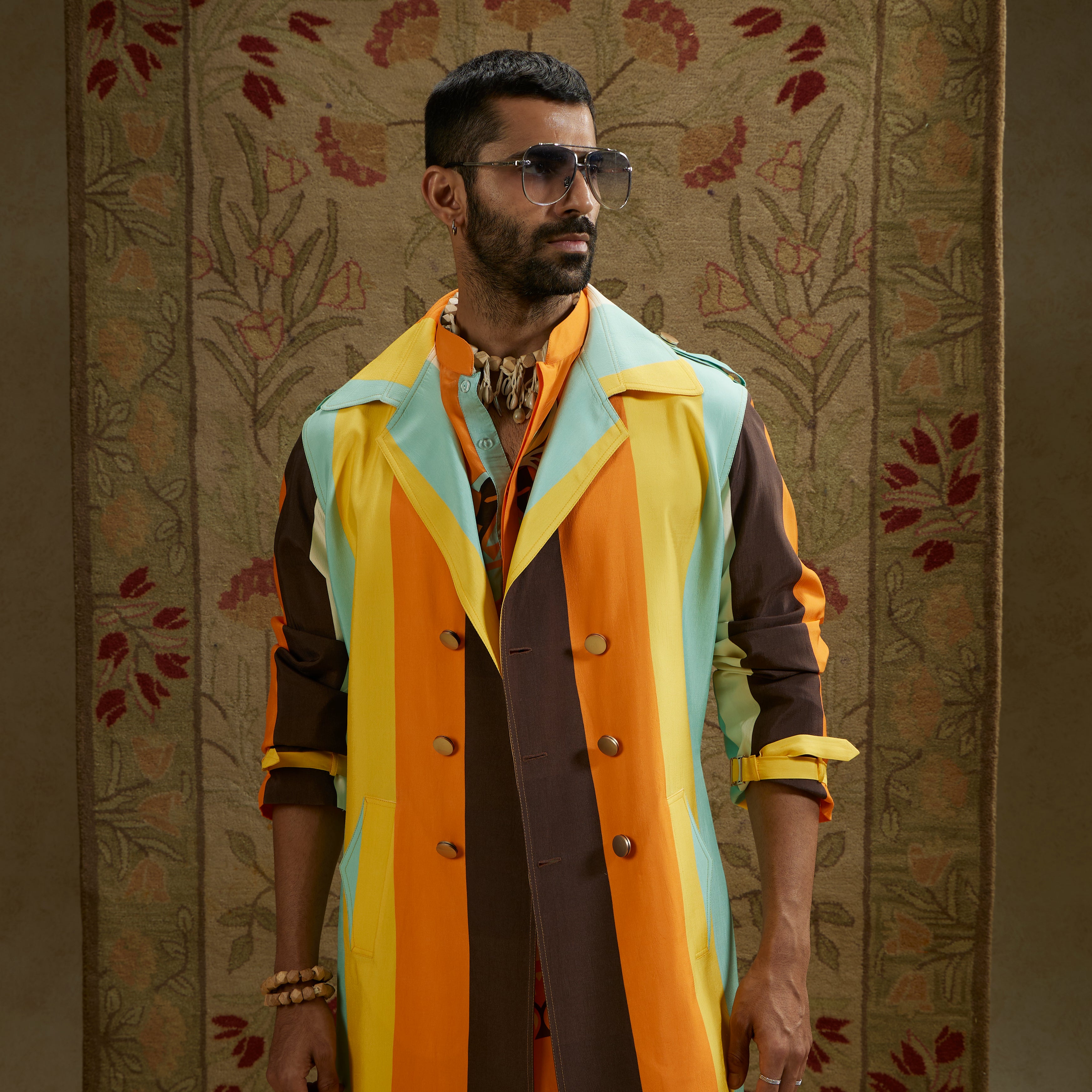 Stripe Trench Coat