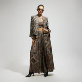 ZENTANGLE PRINT CAPE JACKET SET