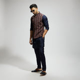 BLUE BOHO GEO BUNDI
PAIRED WITH SOLID BLUE KURTA AND PANTS