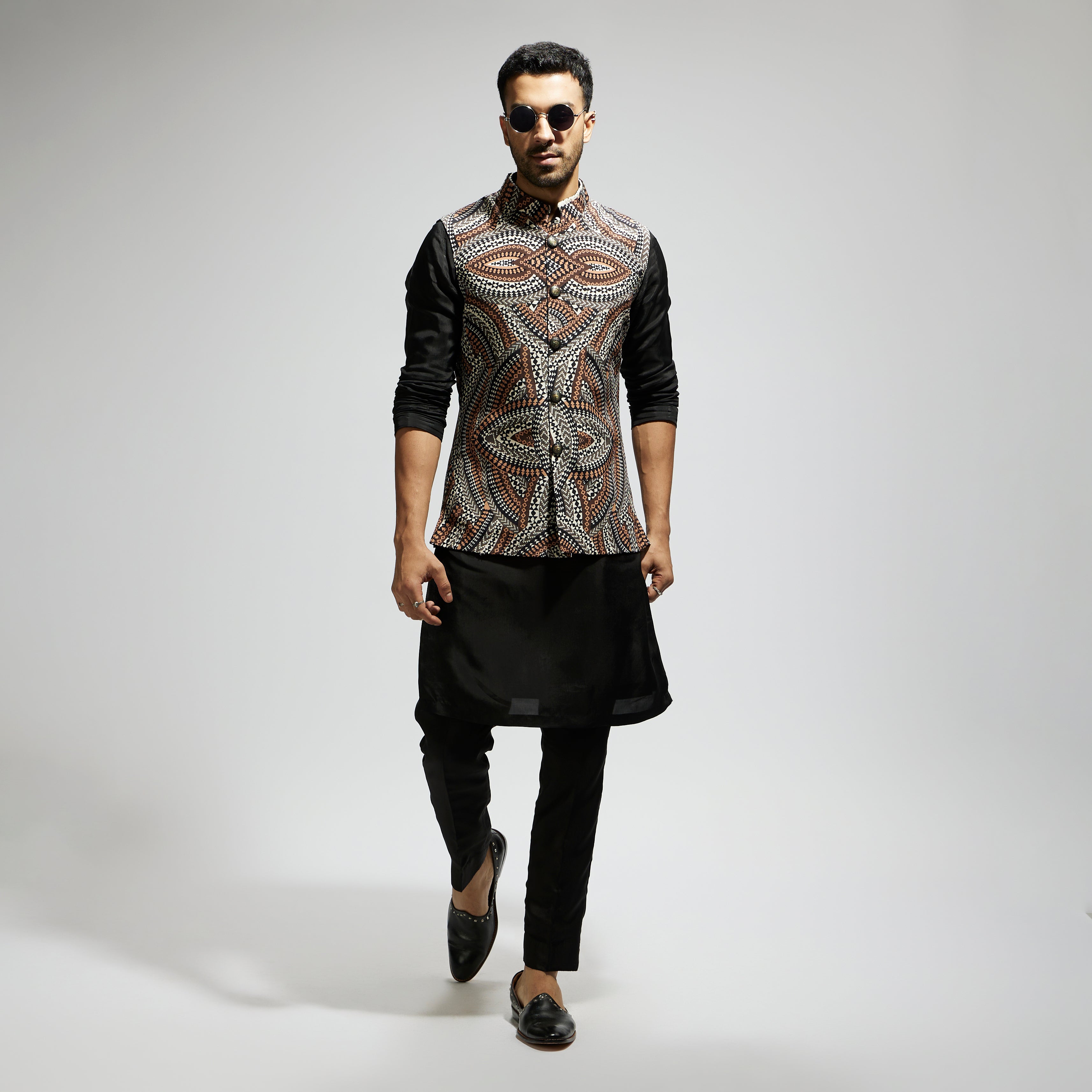 BLUE BOHO GEO PRINTED BUNDI