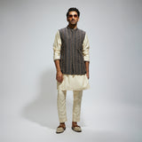BLACK BOHO STRIPE EMBELLISHED BUNDI