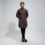 BLUE BOHO HIGHLIGHTED SHORT KURTA WITH PANTS