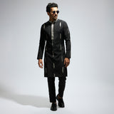 BLACK FEATHER EMBROIDERED KURTA WITH PANTS