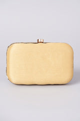 Gold Tri colored Handembroidered Clutch