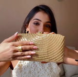 Gold Cleopatra Handembroidered Clutch