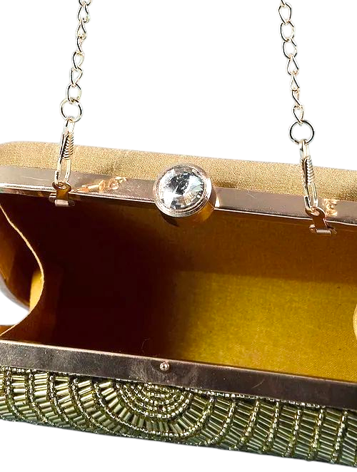 Gold Cleopatra Handembroidered Clutch