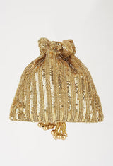 Gold sequins Handembroidered Potli