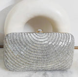 Silver Cleopatra Handembroidered Clutch