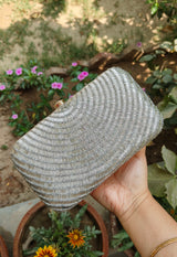 Silver Cleopatra Handembroidered Clutch