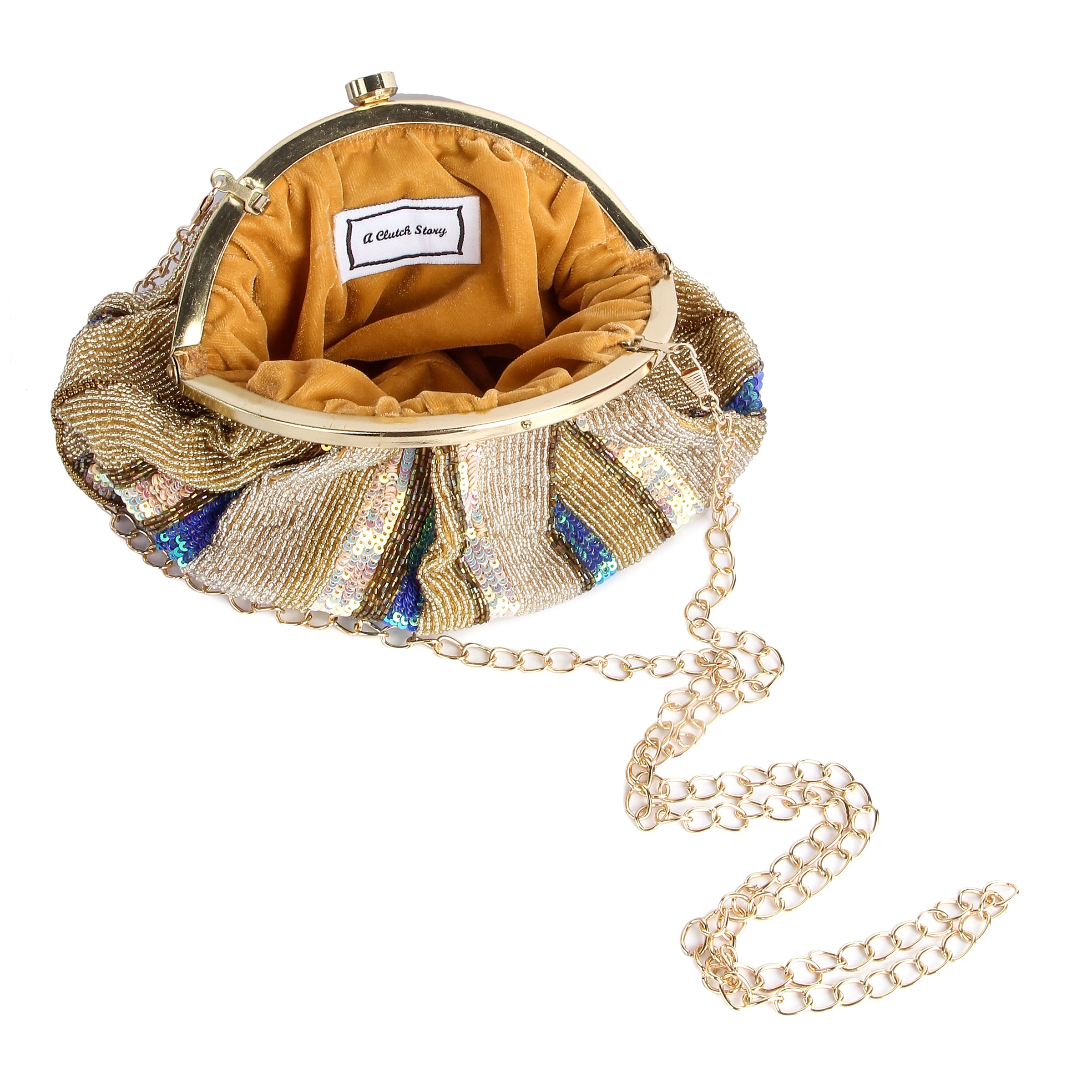 Multicolored beaded Handembroidered Pouch