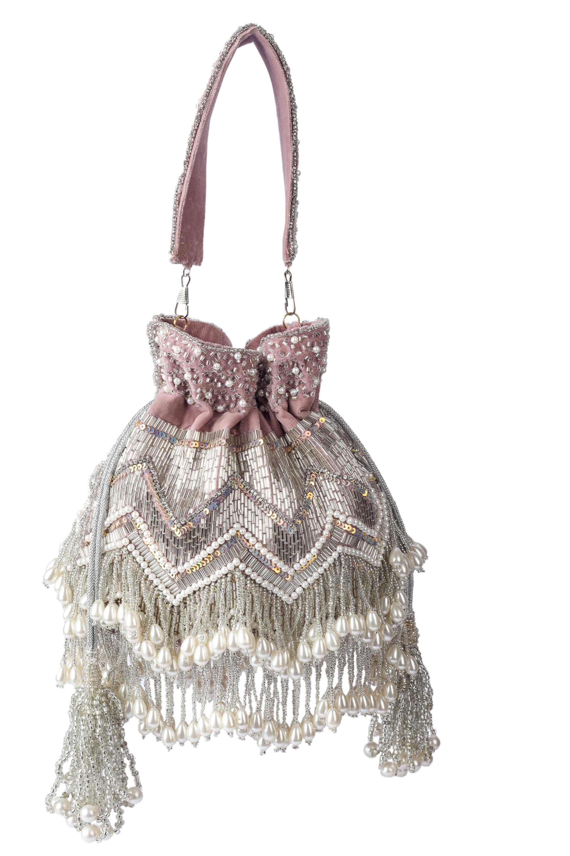 Peri Pearl Tassel Handembroidered Potli
