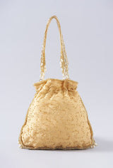Gold Fringe Handembroidered Potli