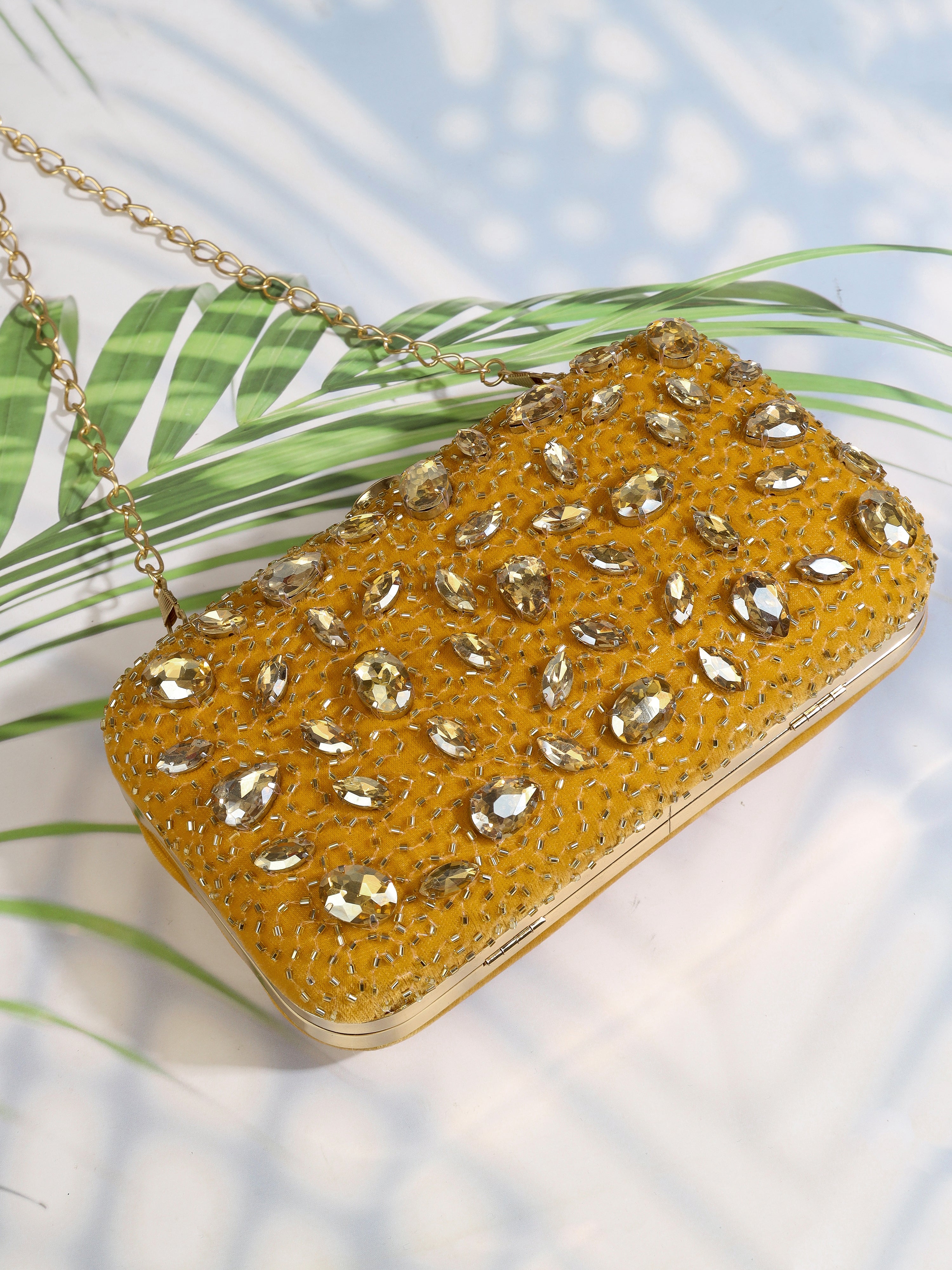 Crystal Studded Handembroidered Clutch