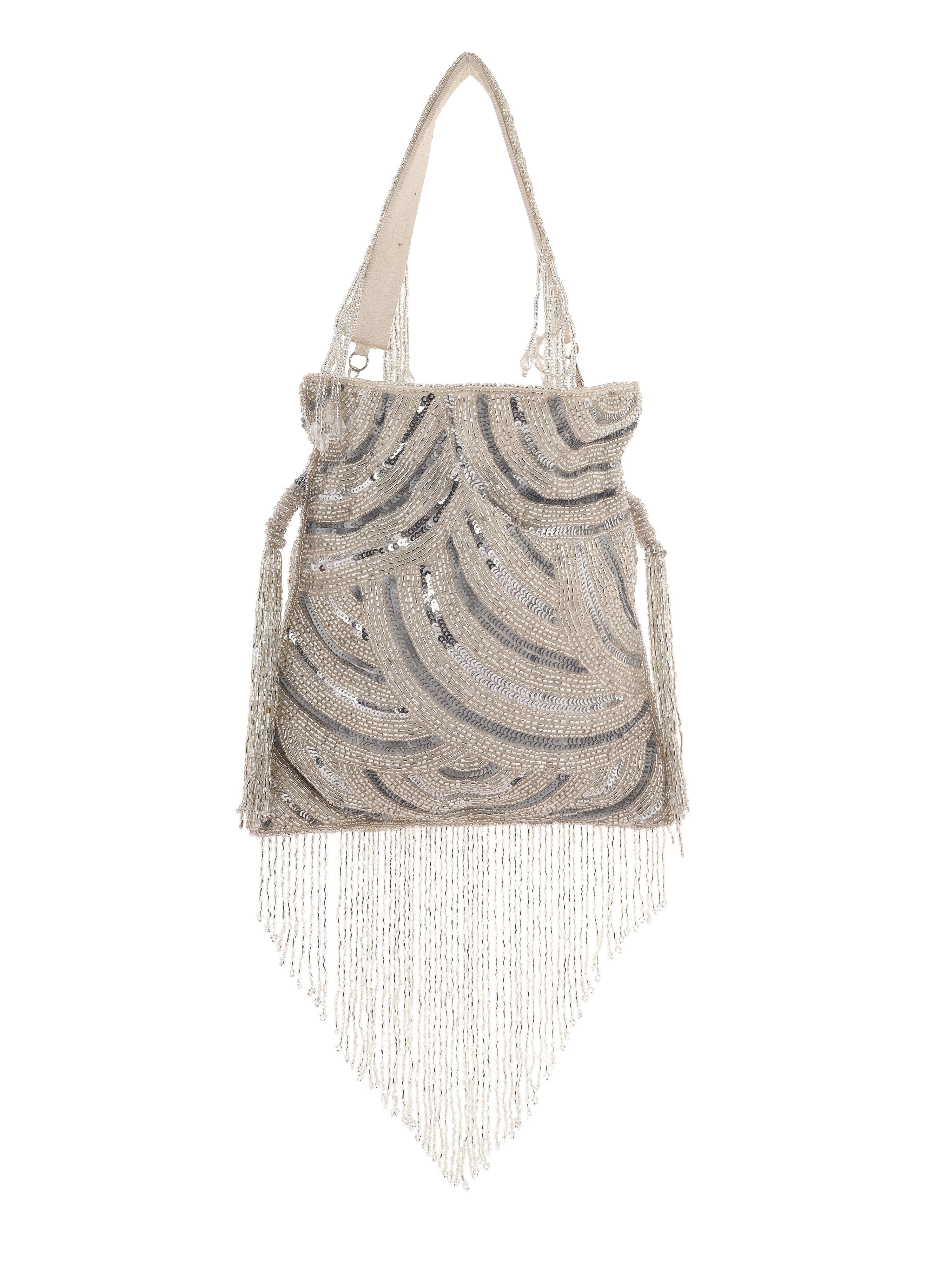 Platinum Lux Tassels Handembroidered Potli