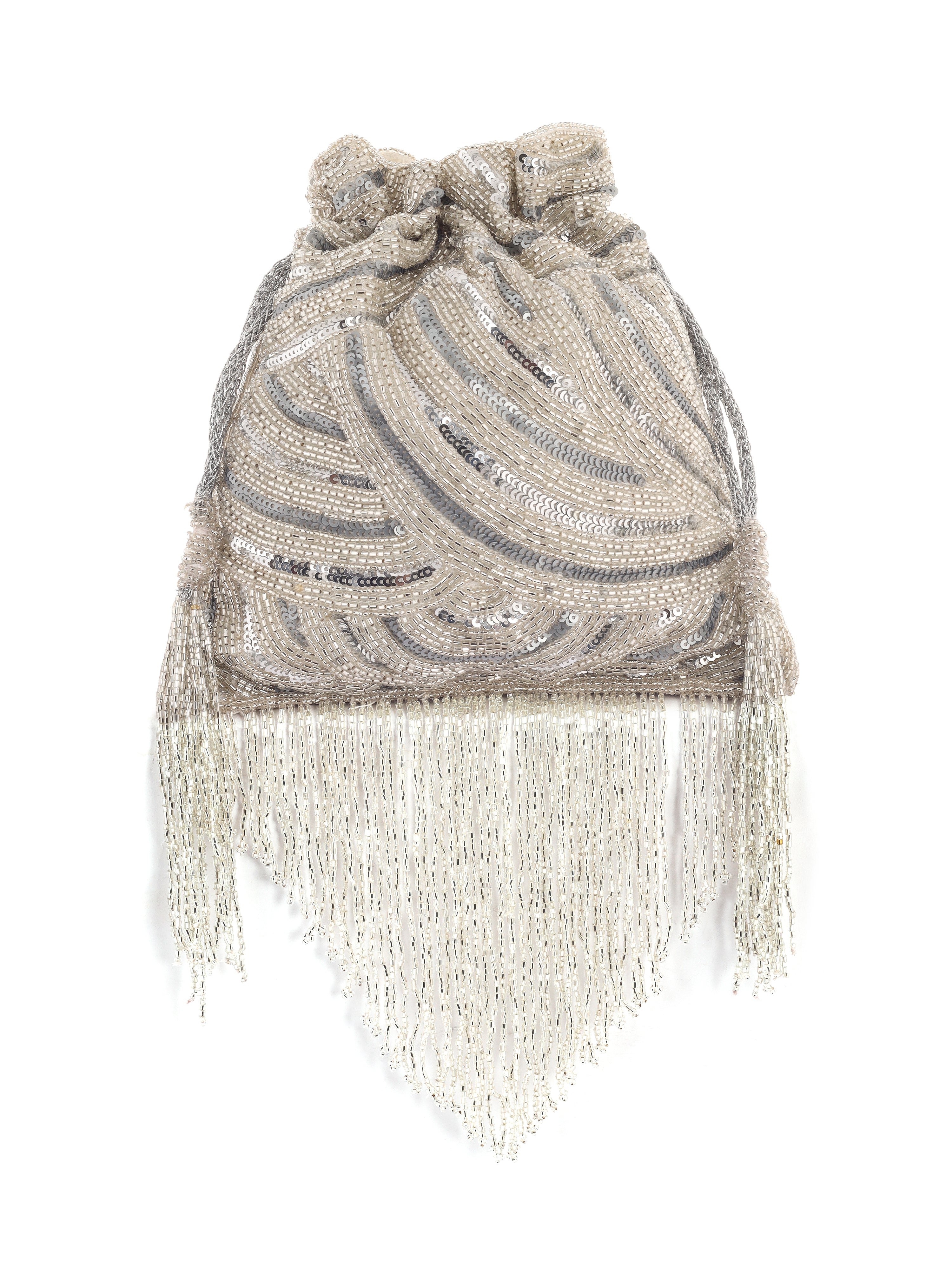 Platinum Lux Tassels Handembroidered Potli