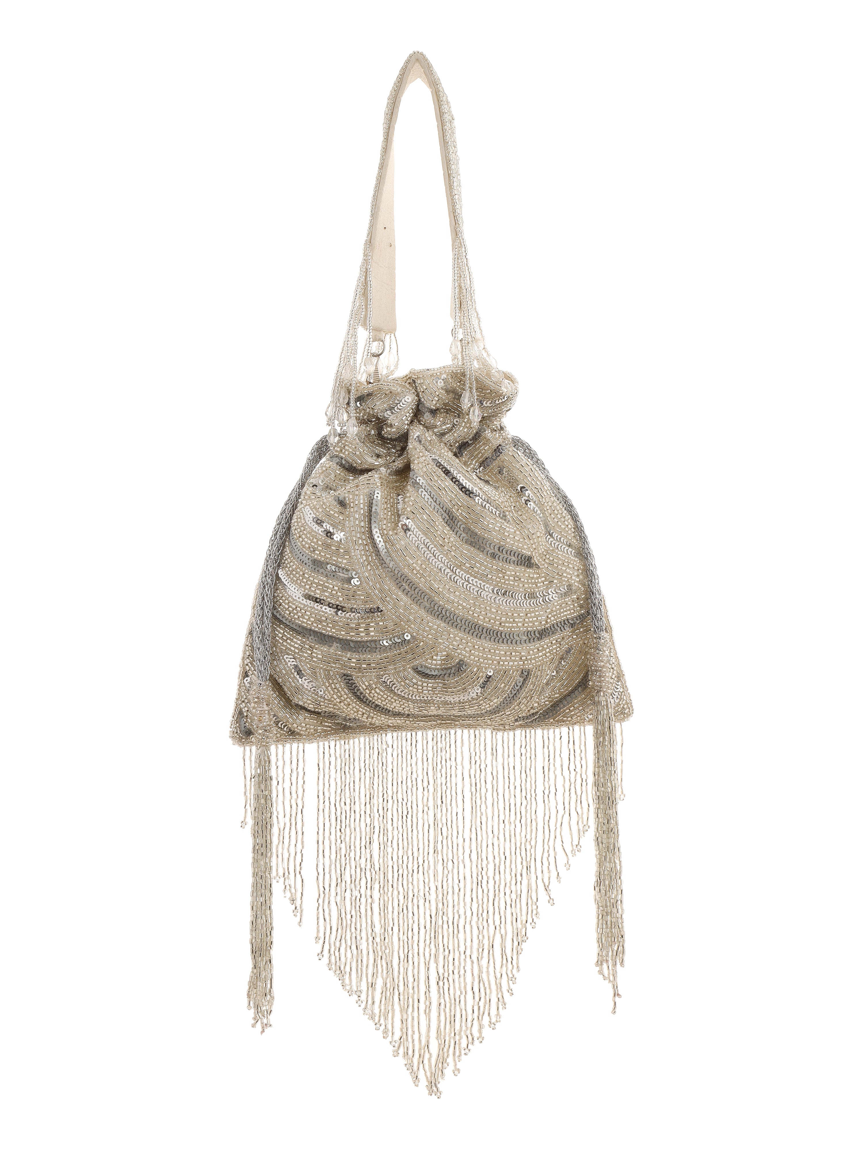Platinum Lux Tassels Handembroidered Potli