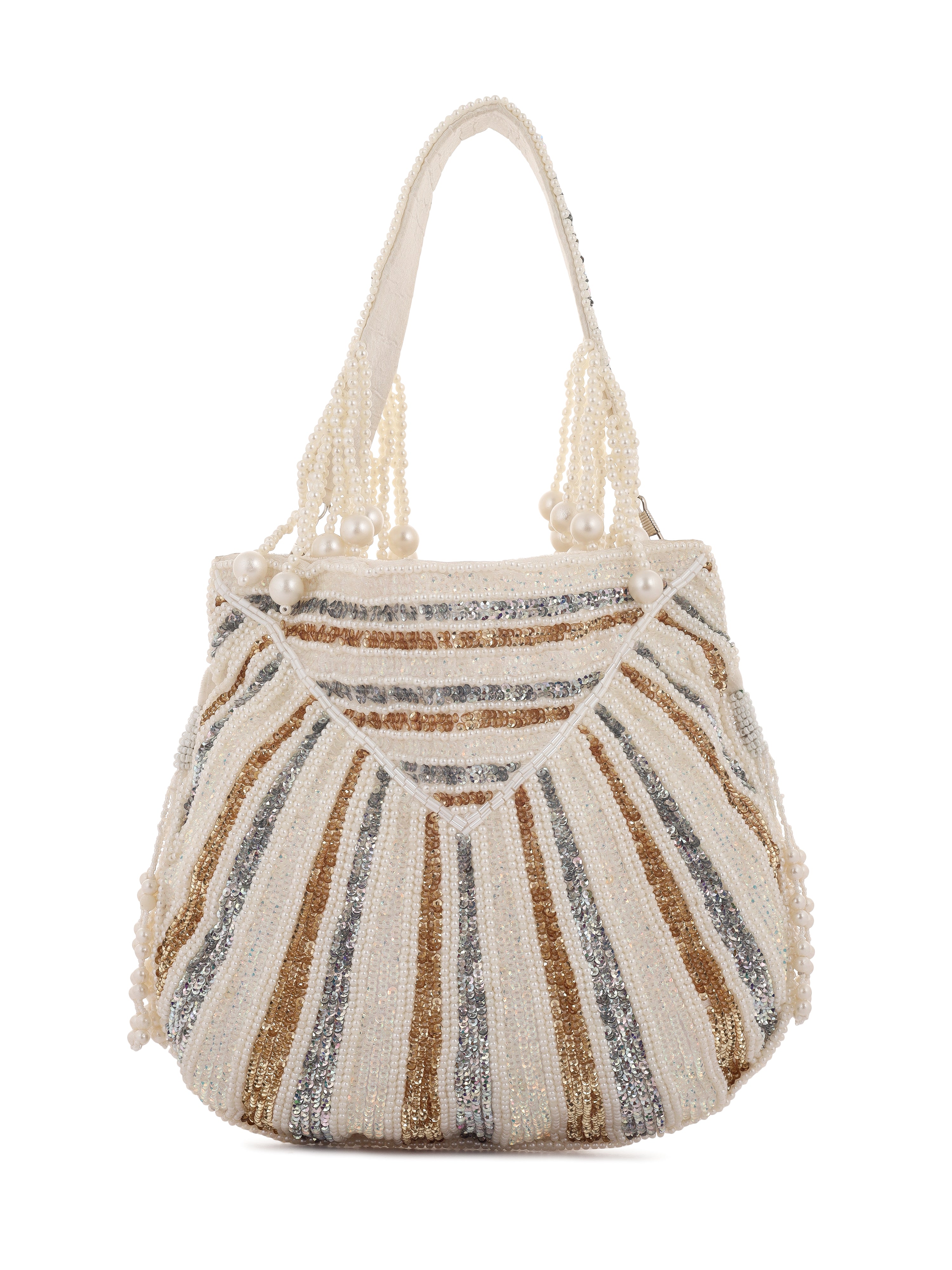 Ice Metal sequins Handembroidered Potli