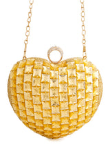 Cupid Citrine Heart Handembroidered Clutch