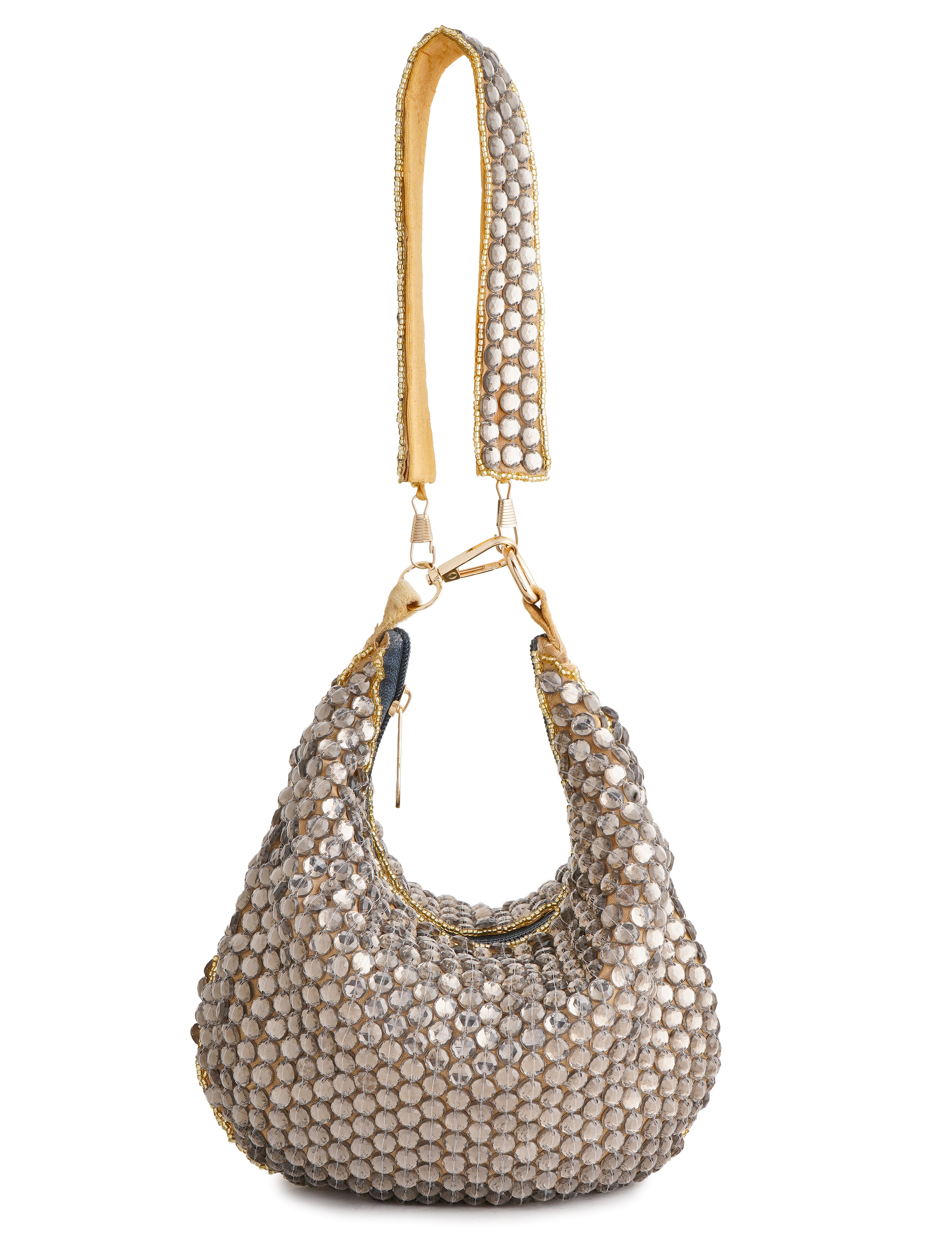 Smoky Quartz Handembroidered Purse