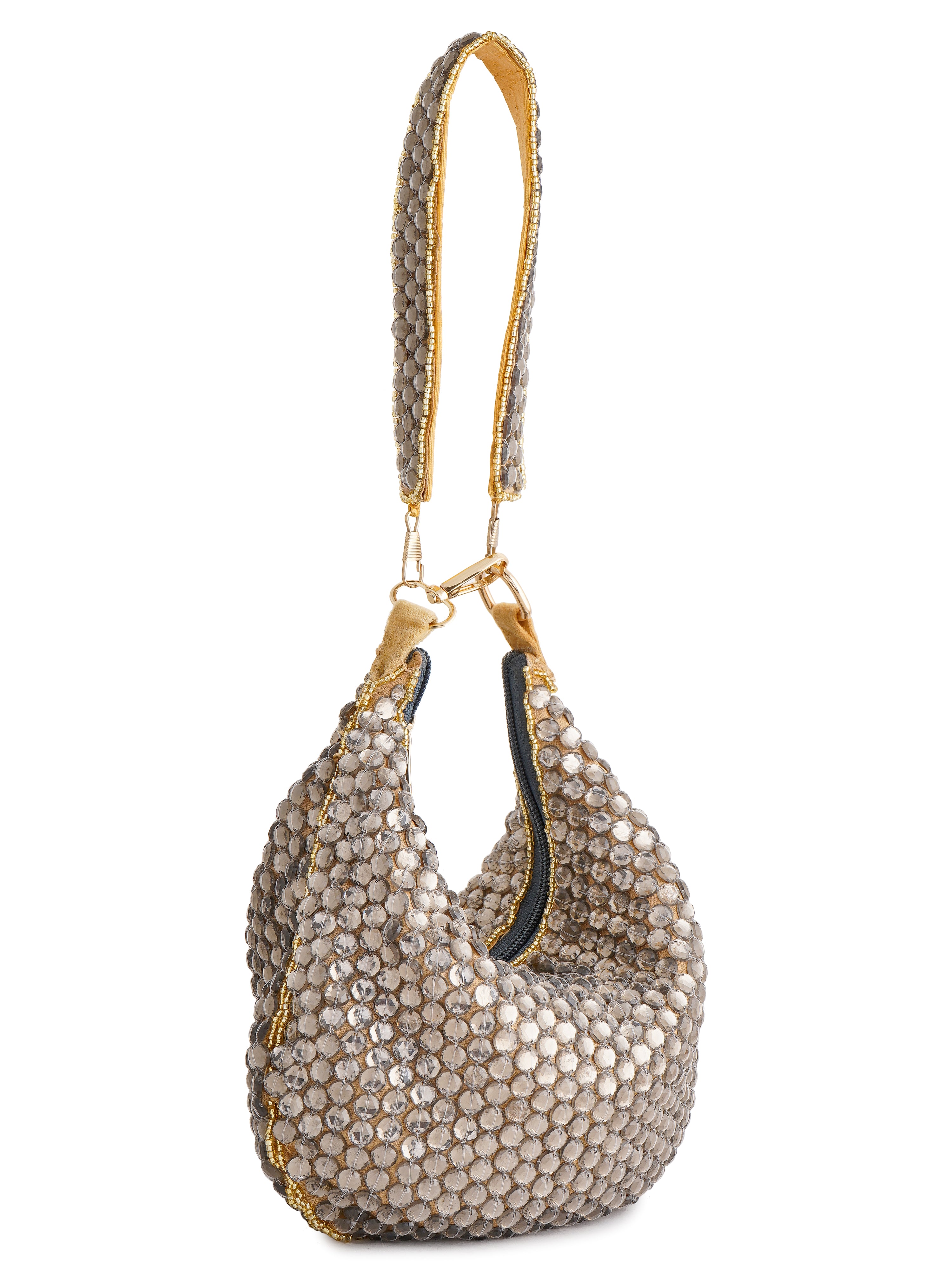 Smoky Quartz Handembroidered Purse