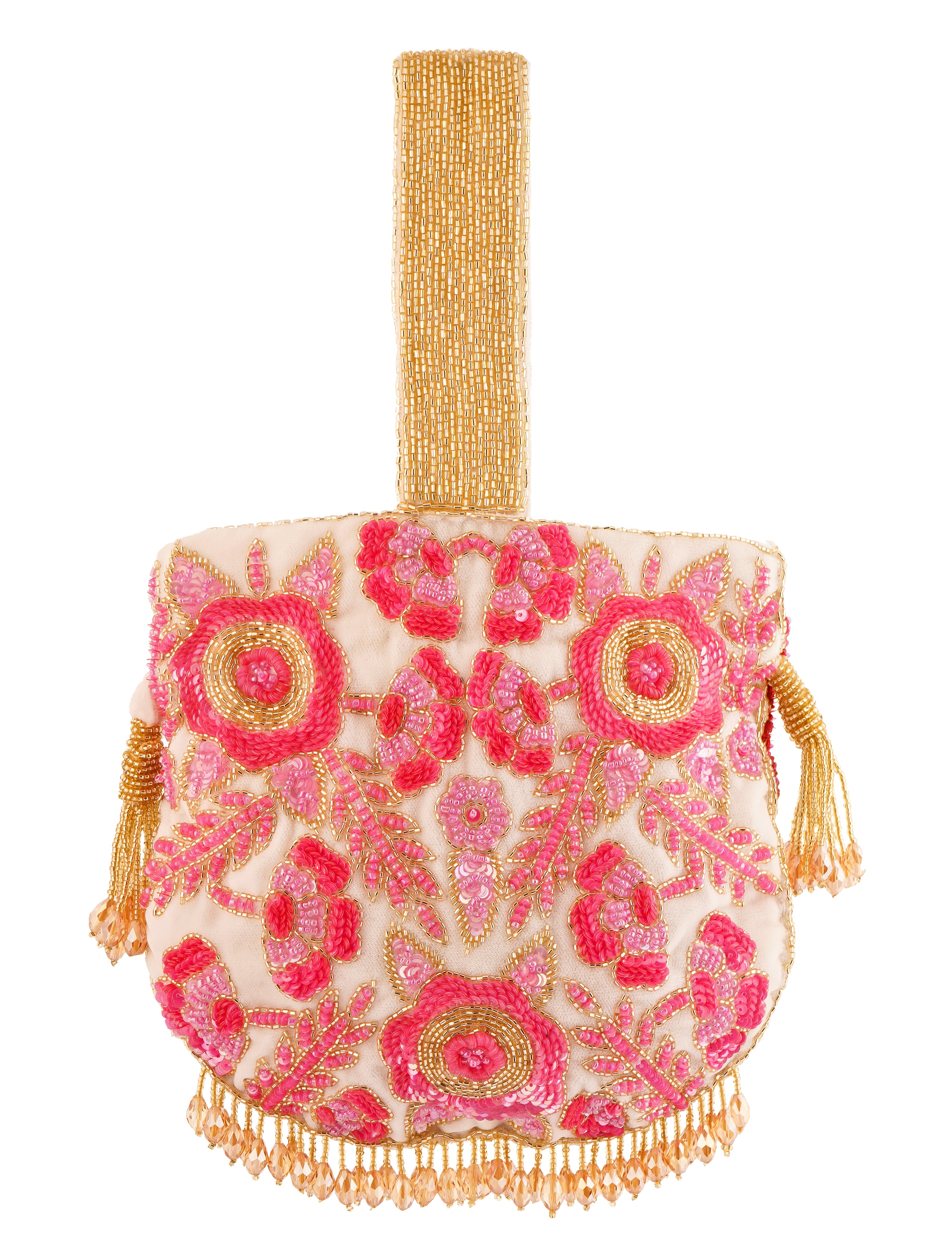 Rosy Dreams dual colored Handembroidered Potli