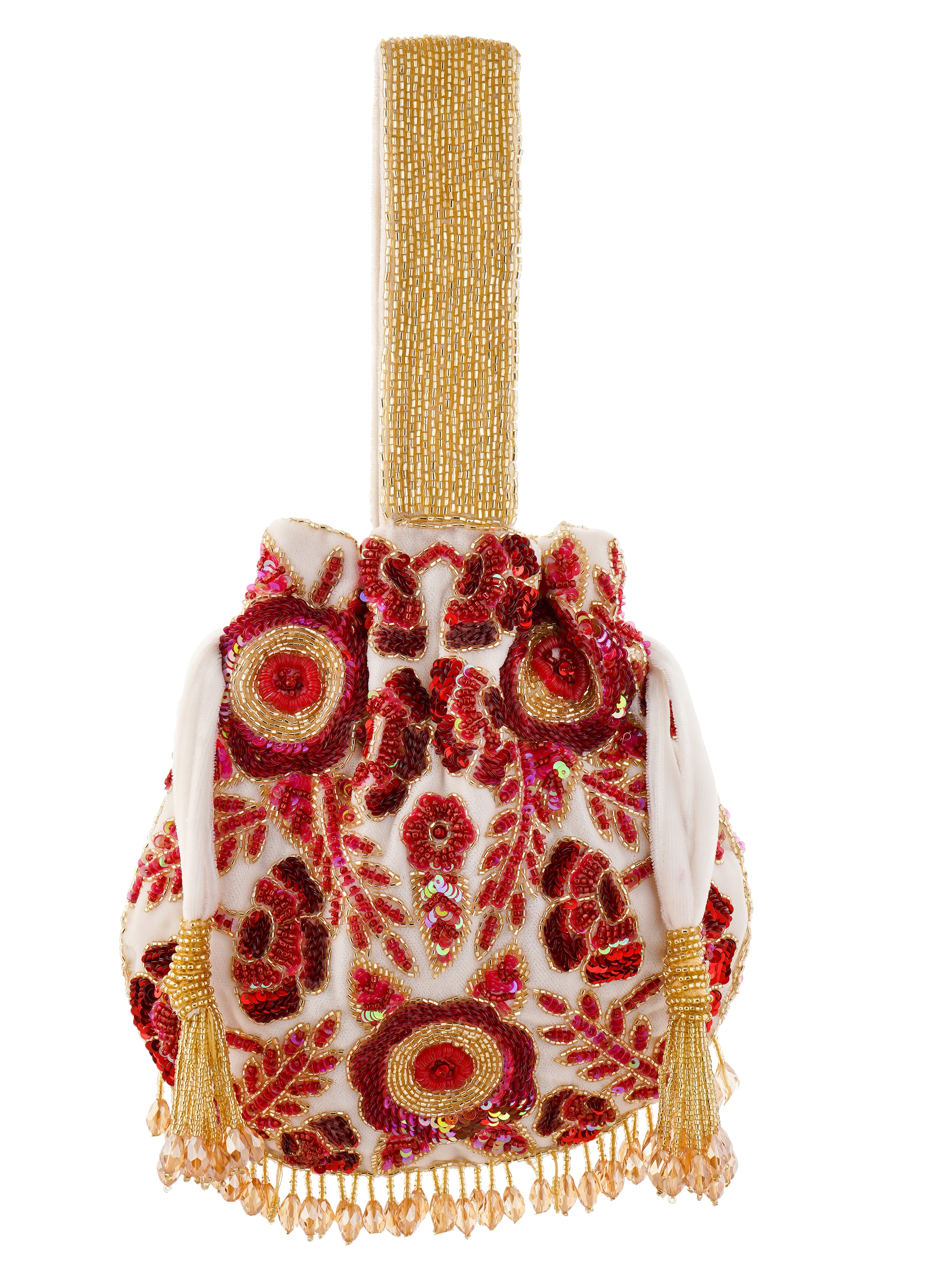 Rosy Dreams dual colored Handembroidered Potli
