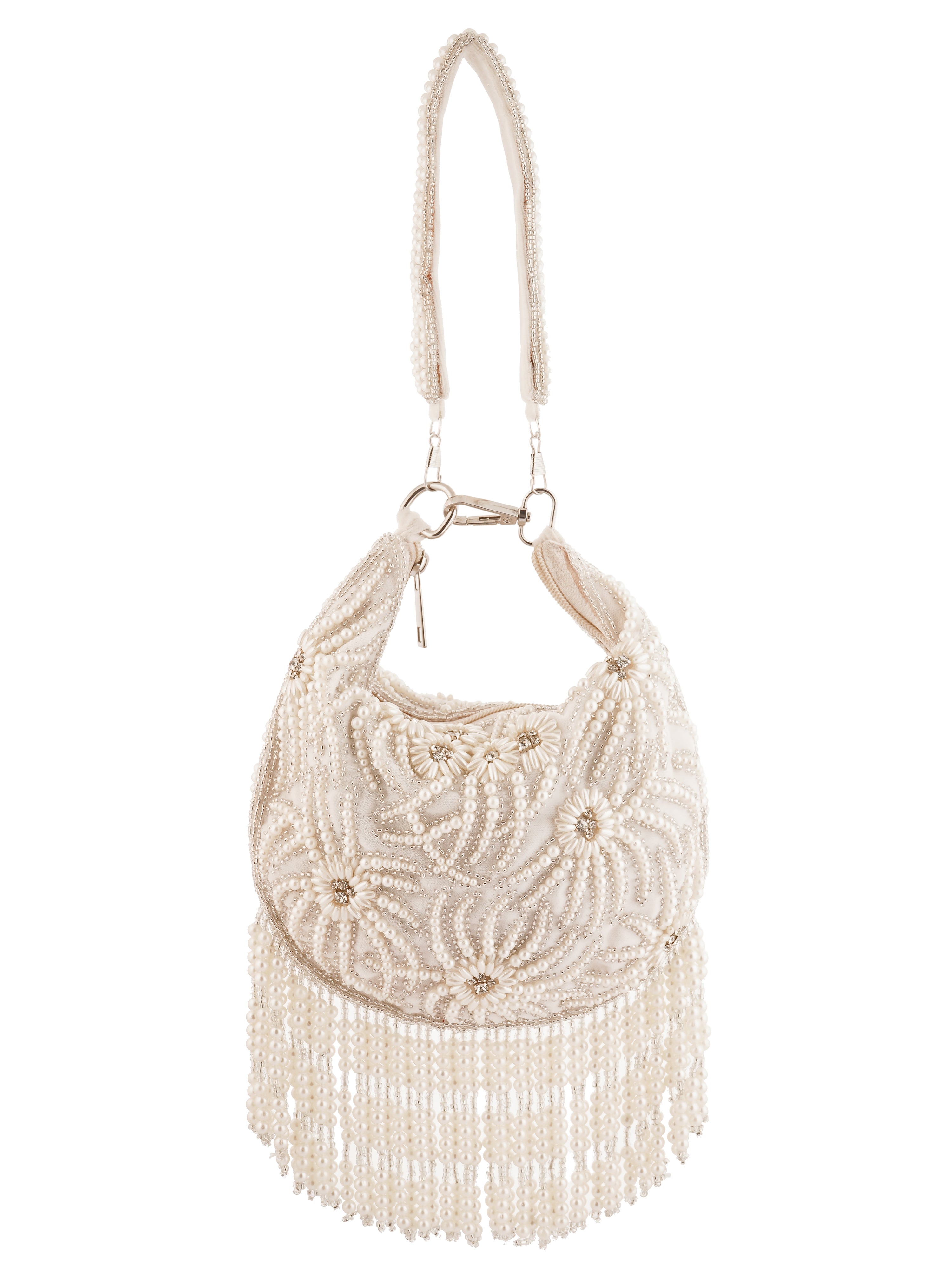 Moonlit Pearl Handembroidered Purse