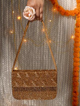 Antique Gleam Heart  Handembroidered Purse