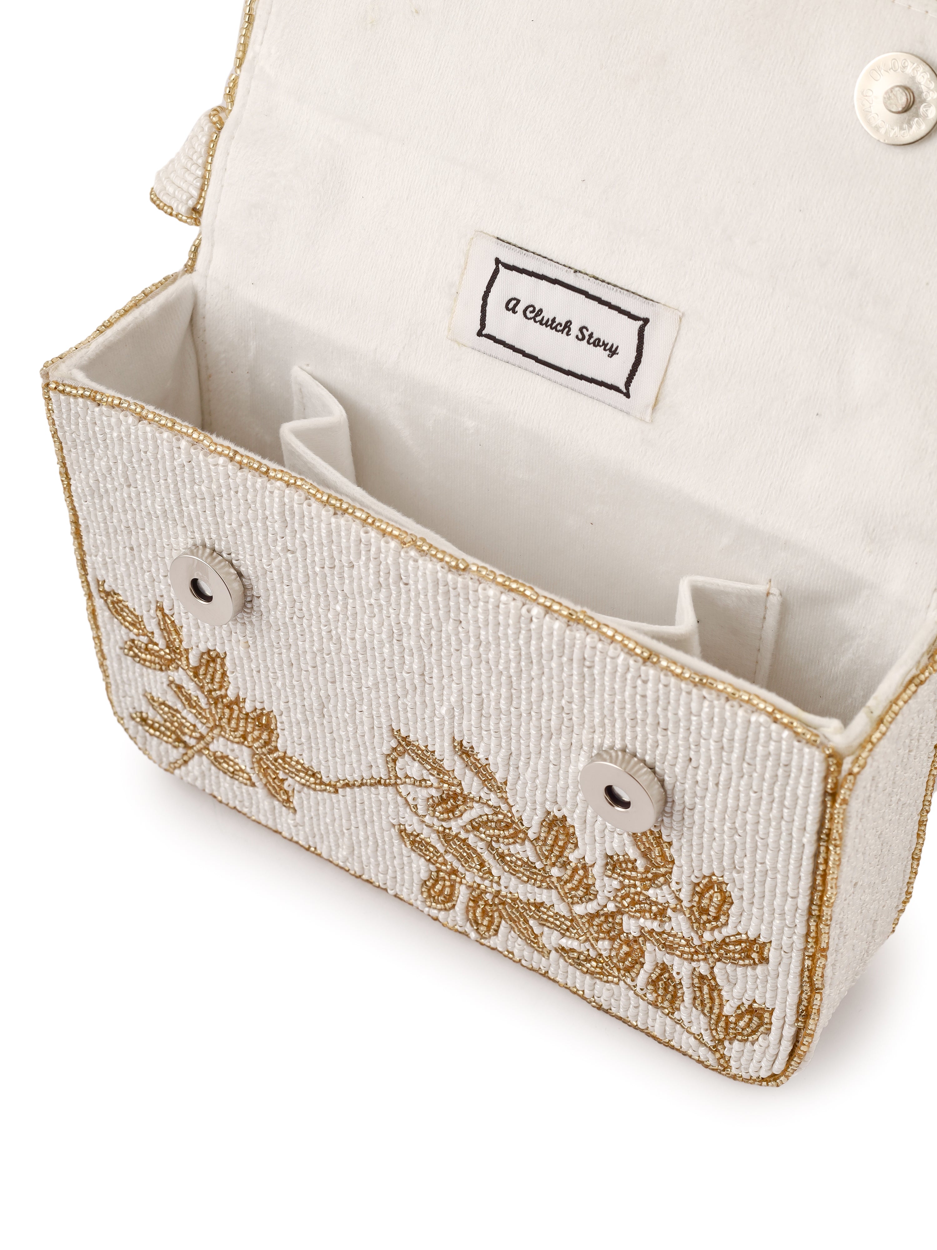 Ivory & Gold Gleam Handembroidered Purse