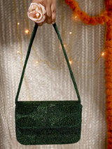 Evergreen Luxe Beaded Handembroidered Purse