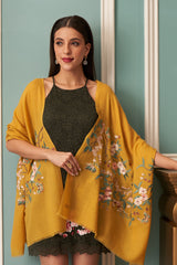 A Garden Diary | Embroidered Fine Merino Wool Stole