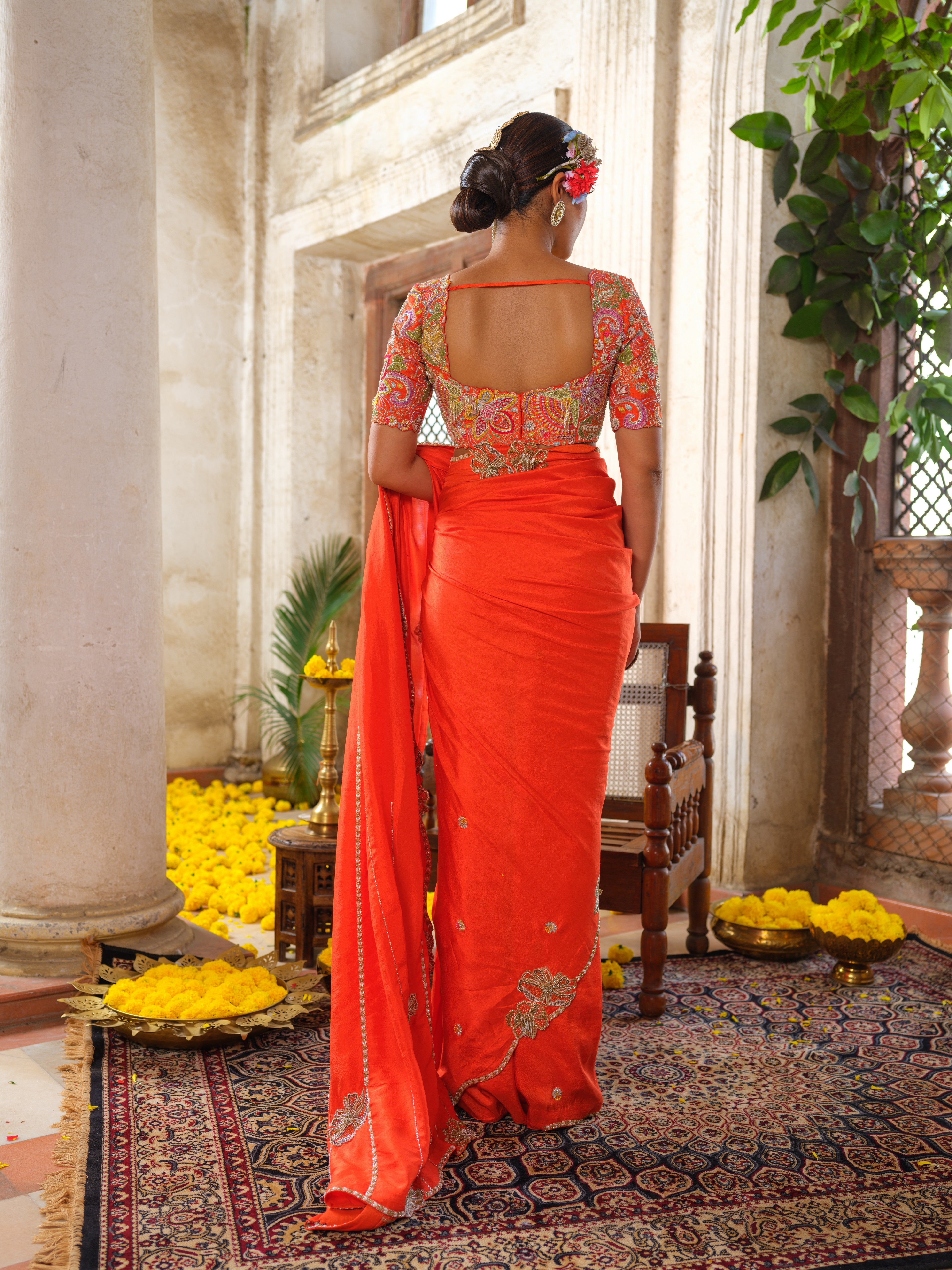 Gulmohar saree set