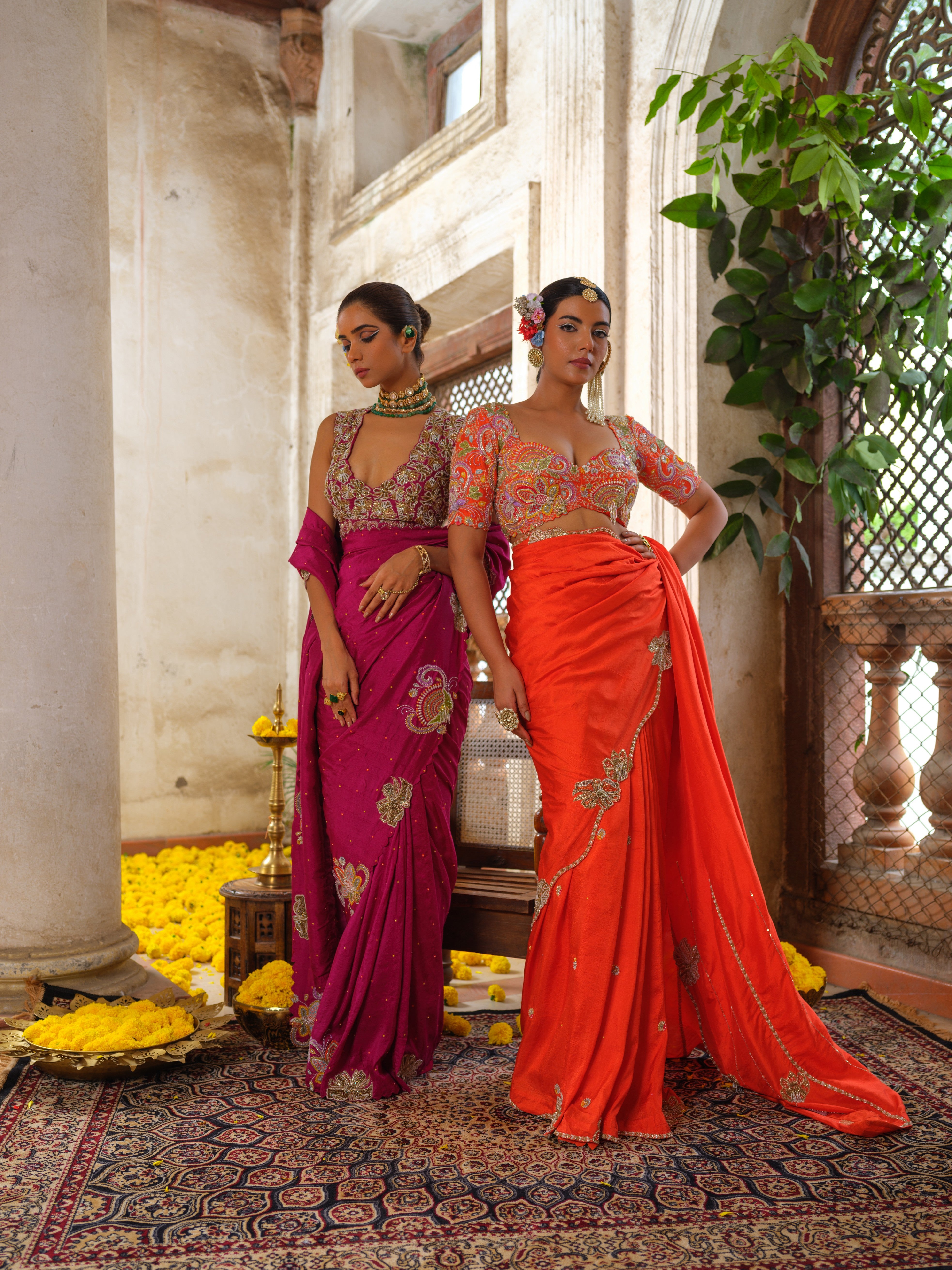 Gulmohar saree set