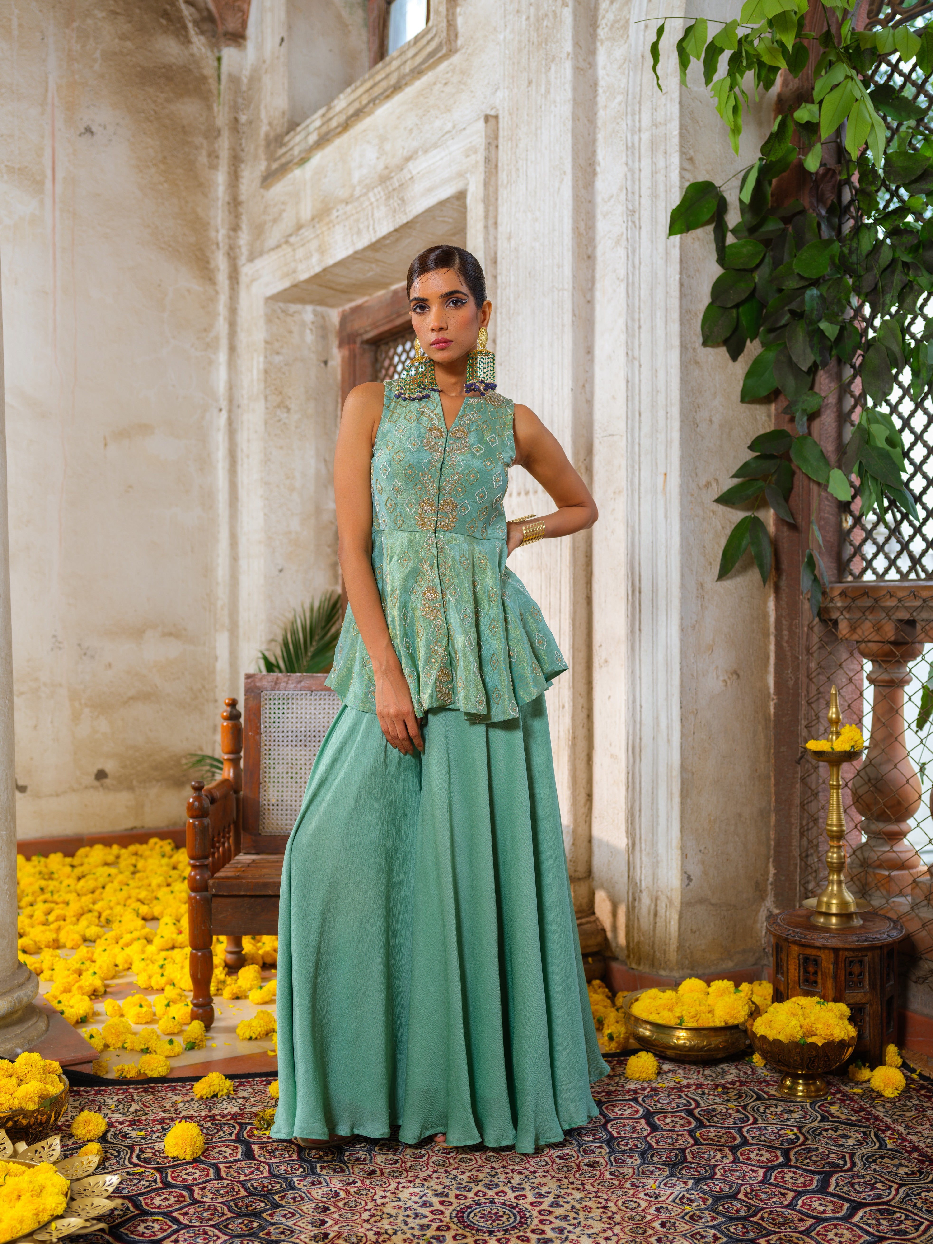 Heera peplum set
