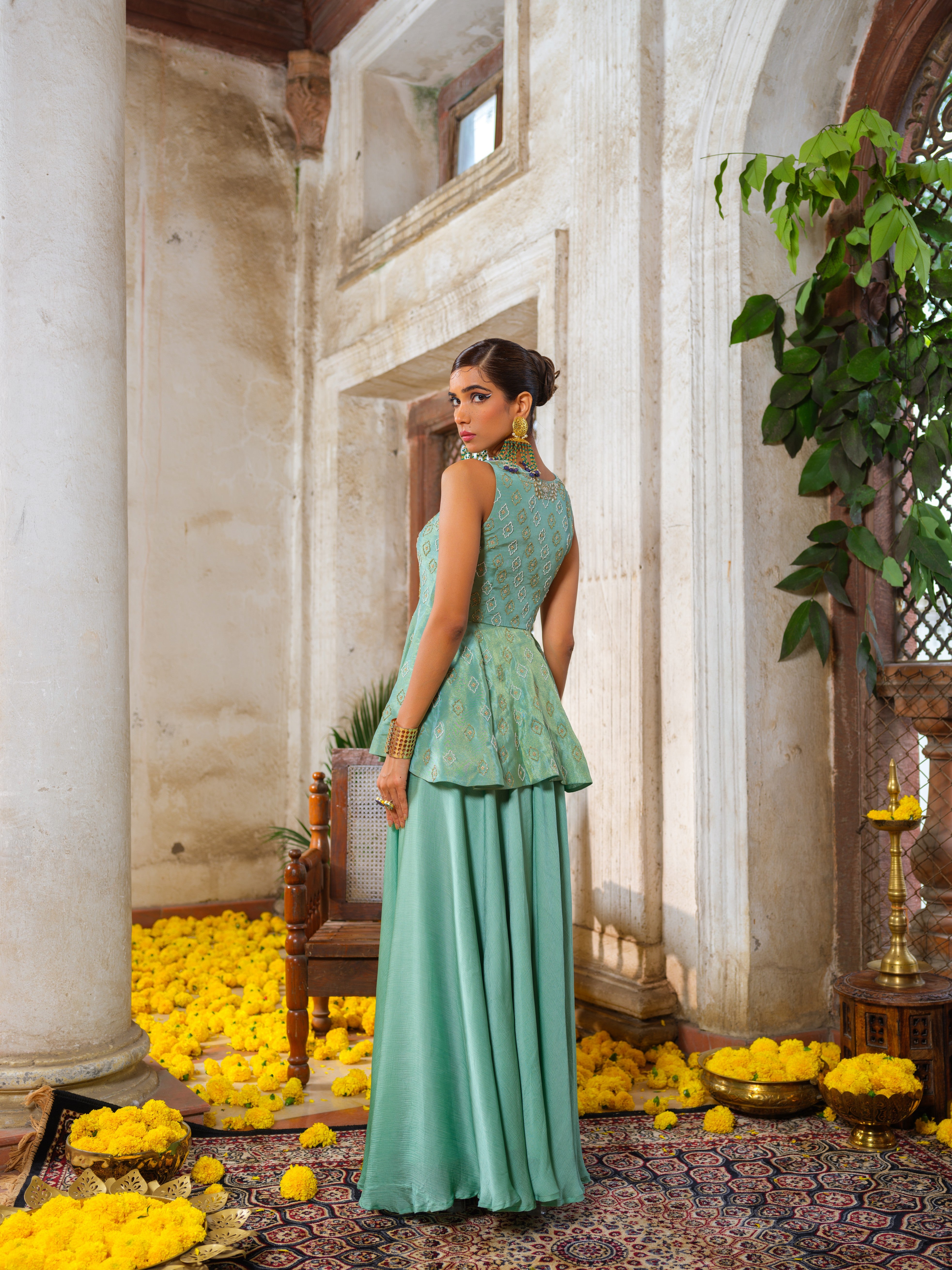 Heera peplum set