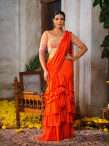 Lea o ruffled saree set