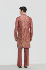 Kurta and stole - heavy chanderi , pant -Cotton twill