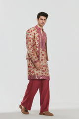 Kurta and stole - heavy chanderi , pant -Cotton twill