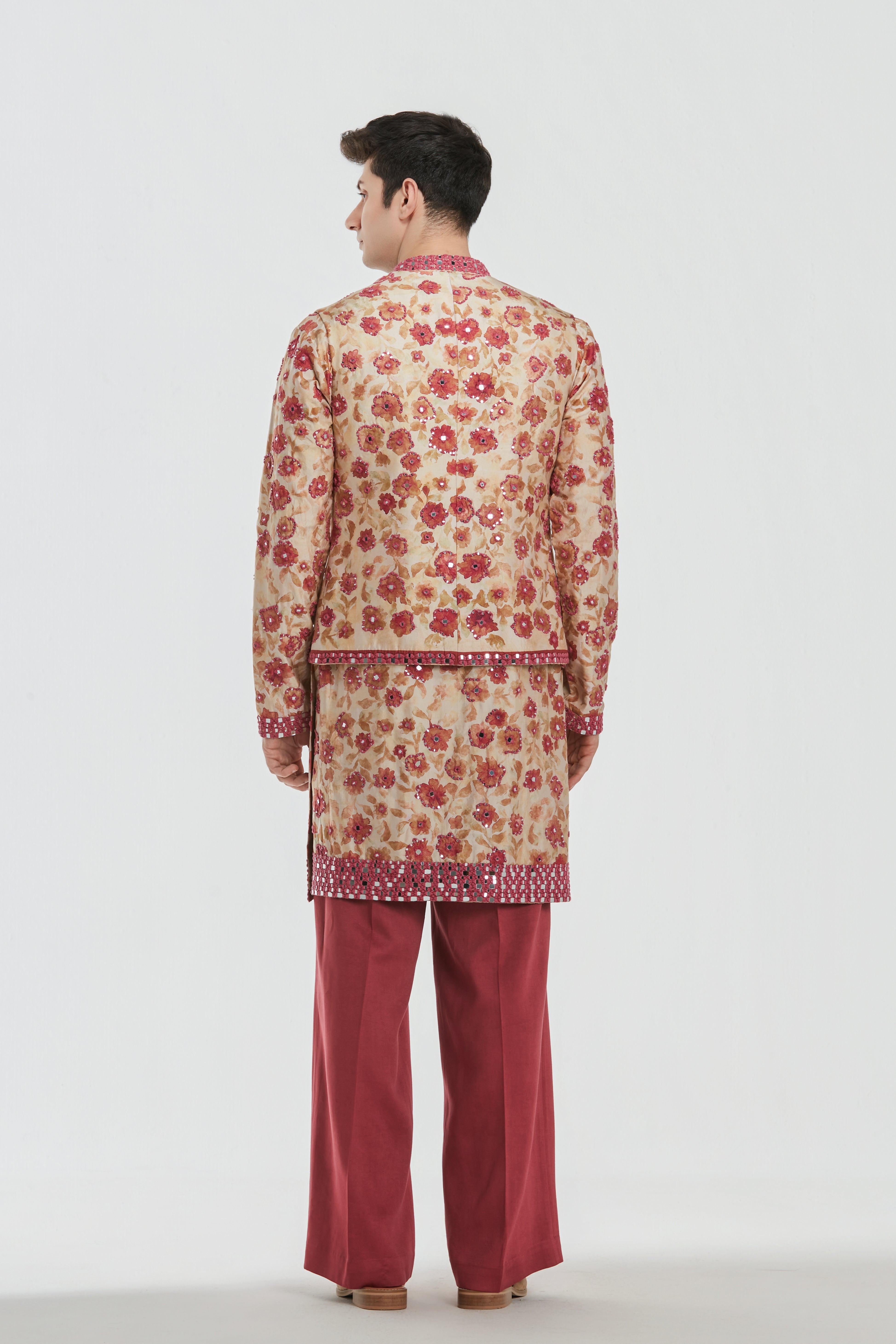 Kurta and stole - heavy chanderi , pant -Cotton twill