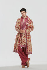 Kurta and stole - heavy chanderi , pant -Cotton twill