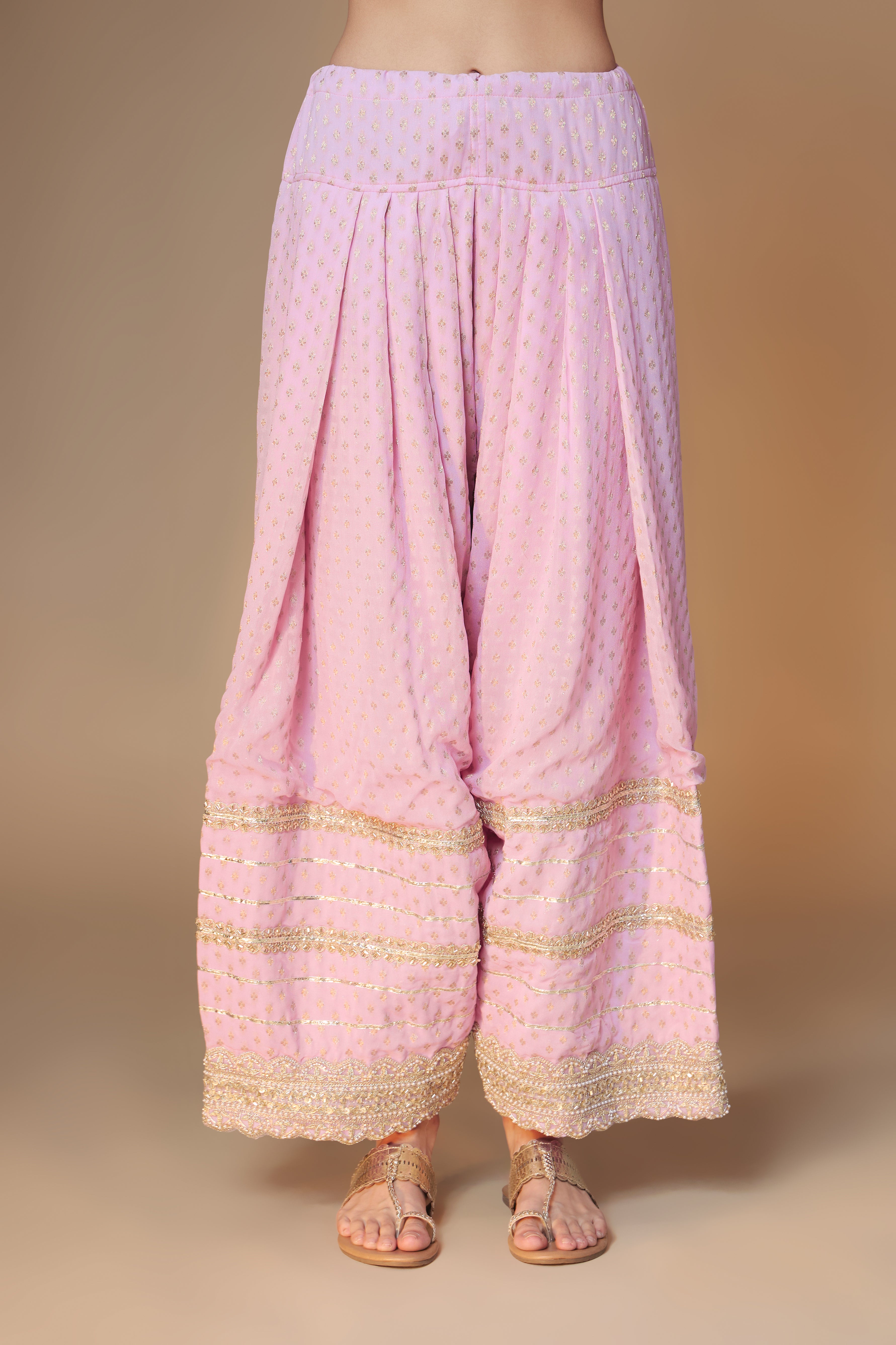 Lilac benarasi jaal kurta & farshi salwar set